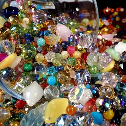 Crystal Beads for Jewelry Making, Mix Assorted Glass Beads assortments Multi-Color Crystal Assortment for DIY Jewelry Making, Bracelets, Necklaces, Keychains, Crafting (4-8-12 Ounces Choose) (4) - Thumbnail 4
