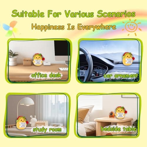 Gifts for Her/Him, Positive Crochet Animals Birthday Gifts for Women Men Includes Motivational Cards and a Wooden Base Cute Small Gift for Son Mom Dad Daughter Sister Friend Coworkers - Thumbnail 6