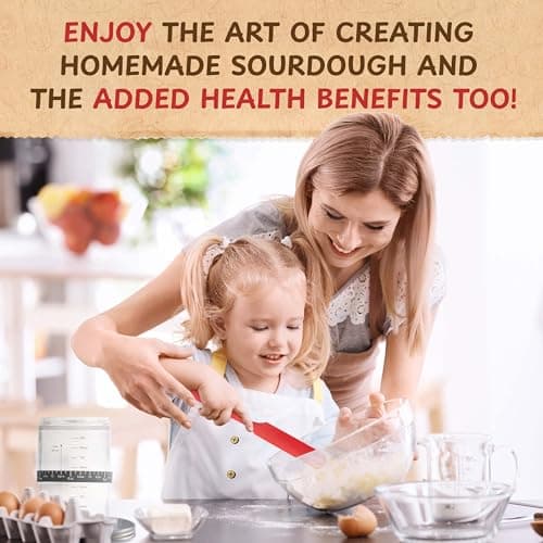 Complete Sourdough Bread Starter Kit, Glass Sourdough Starter Jar Kit & Tons of Sourdough Bread Baking Supplies - Sourdough Starter Kit Includes Sourdough Jar, Banneton Basket (2x Baskets and Jar) - Thumbnail 5