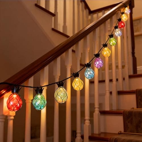 Vigdur Pineapple String Lights - Outdoor Patio Lights Plug in with 10 Pineapple Bulbs Connectable, Indoor String Light for Bedroom Bistro Tiki Decor(10FT - Thumbnail 6