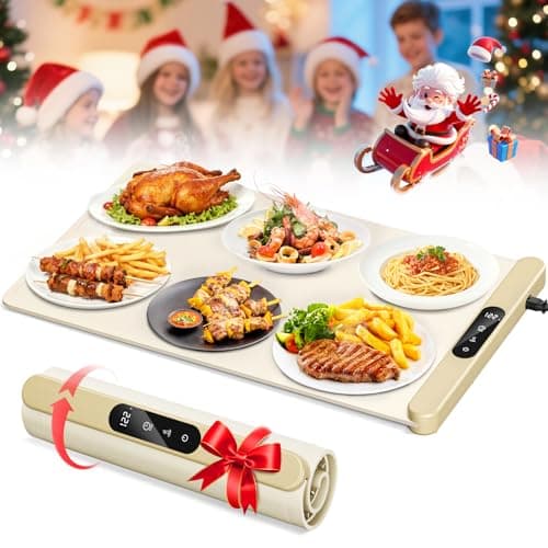 Food Warming Mat,Upgrade Fast Full-Surface Heating Mat, Electric Warming Tray with 6 Temperature and 6HoursTimer, Portable Rollable Food Warmer Perfect For Parties Buffet and Home Dinners - Image 1