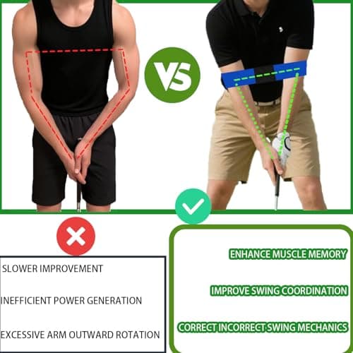 Siciwelely 3-Piece Golf Wrist Trainer Set with Wrist Strap/Arm Band/Storage Bag, Golf Wrist Training Aid to Correct Wrist Angle & Develop Muscle Memory (BlackWristband/Blue Armband/Storage Bag) - Thumbnail 4