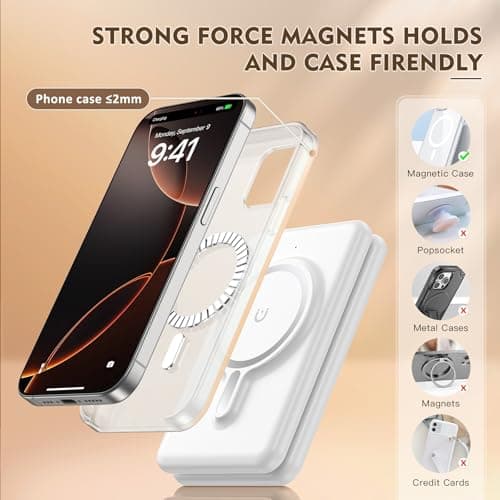 Magnetic Wireless Charger for iPhone: 3 in 1 Travel Charging Station for Apple Devices for iPhone 17 Air 16 15 14 13 12 Pro Max Plus - Foldable Charging Pad for Apple Watch Series & Airpods 4 3 2 Pro - Thumbnail 4
