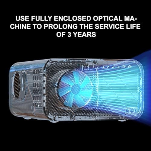 Native 1080P Projector with WiFi and Bluetooth, 4K Support Smart Movie Projector for Bedroom, Built-in Apps, Android 13.0,Auto Focus & Auto Keystone, Outdoor Projector for Phone/TV Stick/KTV - Thumbnail 6