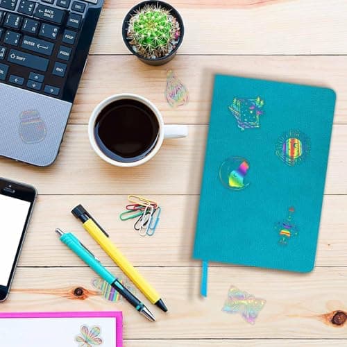 YAKUNCL 200 Pcs Holographic Aaesthetic Stickers – DIY Waterproof Decorative Stickers – Transparent Retro Resin Stickers for Water Bottles Laptops Scrapbook Journal - Thumbnail 5