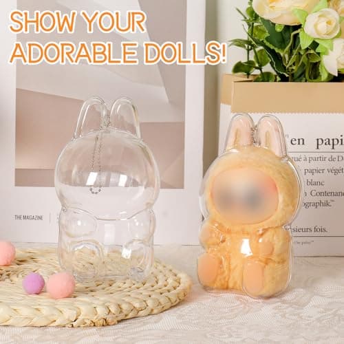 1Pcs Water-Splash Resistant and Dustproof Display Protective Case for 15cm Dolls, Clear Protective Case Compatible for 15cm Sitting Doll Premium Display Case (1Pcs, Doll not Included) - Thumbnail 2