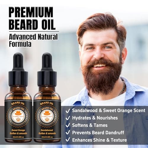 XIKEZAN Beard Kit for Men Grooming & Care w/Beard Conditioner, Wash, Oil, Balm, Brush, Comb,Birthday Fathers Valentines Gifts for Men Him Dad Husband Boyfriend Christmas Gifts Mens Stocking Stuffers - Thumbnail 5