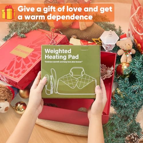 Blue Weighted Heating Pad for Neck Shoulders and Back, Valentines Day Gifts for Him Men Husband, Birthday Gifts for Men Dad, Instant Electric Heated Blanket with 9 Heat Options 4 Auto-Off Timer, Navy - Thumbnail 6