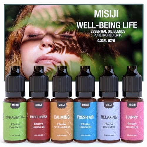 Essential Oil Blends, Essential Oils Set for Diffusers for Home, Well-Being Kit- Spearmint Tea, Calming, Dreams, Relaxing, Mood, Fresh Air Aromatherapy Oils for Humidifiers, Skin, 6x10ml - Image 1