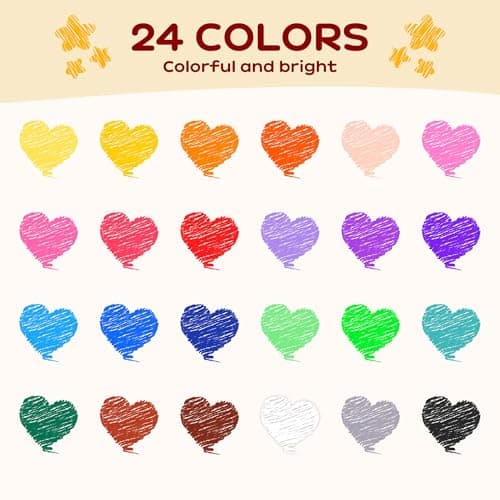 YPLUS Peanut Crayons for Kids, 24 Colors Washable Toddler Crayon, Non-Toxic Baby Crayons for ages 2-4, 1-3, 4-8, Coloring Art Supplies - Thumbnail 5
