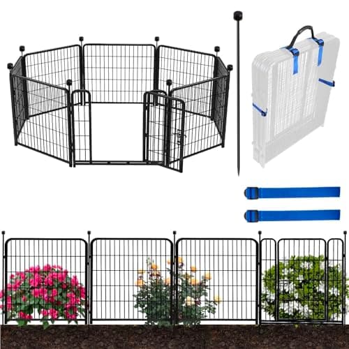 ADAVIN Garden Fencing 36 Inch High, Low Threshold Door, 10 Panels Total 22.1 Ft(L), Dog Fence Outdoor for Yard, Animal Barrier Fence, Fencing for Garden Beds, Pet Fences, Garden Fence Border. - Image 1