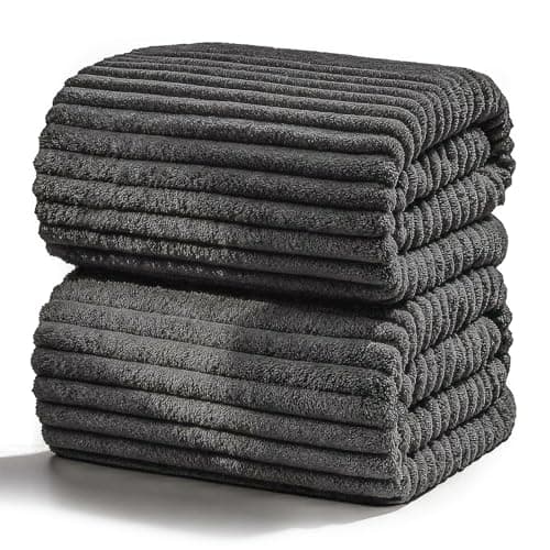ZatreckI Extra Large Bath Towels (60"x30"),Oversized Bath Towels for Adults Luxury Bath Towels Super Soft Highly Absorbent Microfibers Quick Dry Bath Sheets Large for Bathroom (Charcoal Gray, 2Piece) - Image 1