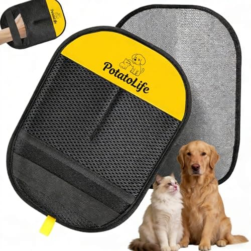 PotatoLife Pet Hair Removal Glove Upgraded Reusable Electrostatic Washable Fur Remover for Dogs Cats, Grooming Mitt for Couch, Sofa, Furniture, Carpet, Clothing and Car Seat, Large, 1PCS - Image 1