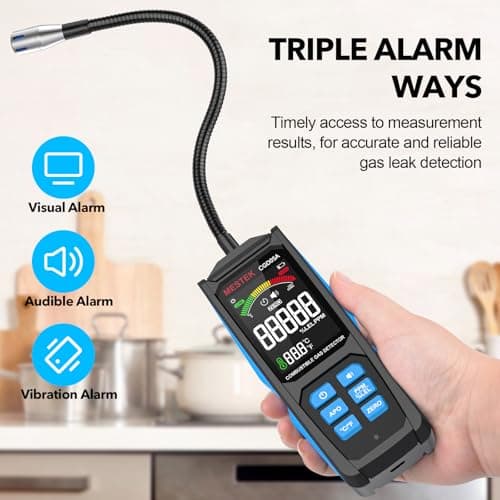 MESTEK Natural Gas Detector, Gas Leak Detector with Long Gooseneck, Locating The Source Like Propane, Methane, and Butane for Home and RV, Rechargeable - Thumbnail 3