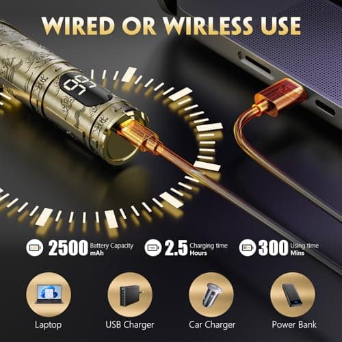 Hair Clippers for Men Cordless Professional Beard Trimmers with LCD Display Electric Grooming Rechargeable Shaver Zero Gapped T/Blade Cutting Kit Gift for Women Men Children - Thumbnail 4