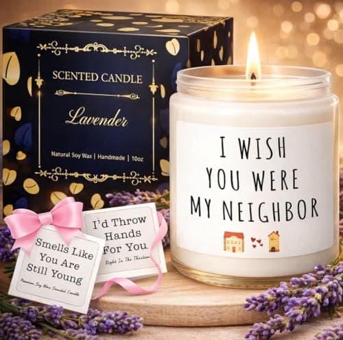 Candles Gifts for Women, Birthday Gifts for Women, Unique Friendship House Warming Gift for Womens, Best Friend, Sister, Bestie, Funny Lavender Scented Candle with Replaceable Stickers - Image 1