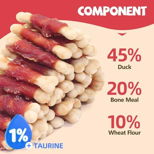 PawFuel Dog Treats Duck Meat Calcium-Rich Chewable Bones,Rich in Taurine, Without Raw Skin. Suitable for Small Medium Large Dogs Training Reward Each Pack Contains 14.11 Ounces - Thumbnail 2