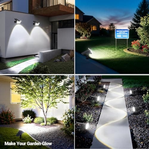 WdtPro Solar Spot Lights Outdoor Waterproof, 6 Pack, Bright Solar Landscape Lights with Extra-Large LEDs, 3 Modes Spotlights, Solar Powered Light for Yard Garden Pathway Wall, Cool White - Thumbnail 2