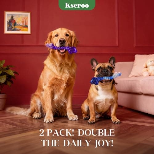 Kseroo Indestructible Dog Toys for Aggressive Chewers: 2-Pack Tough Chew Toy for Large Dogs, Heavy Duty Long-Lasting Dog Bones for Large Breed, Dog Toys to Keep Them Busy - Thumbnail 2