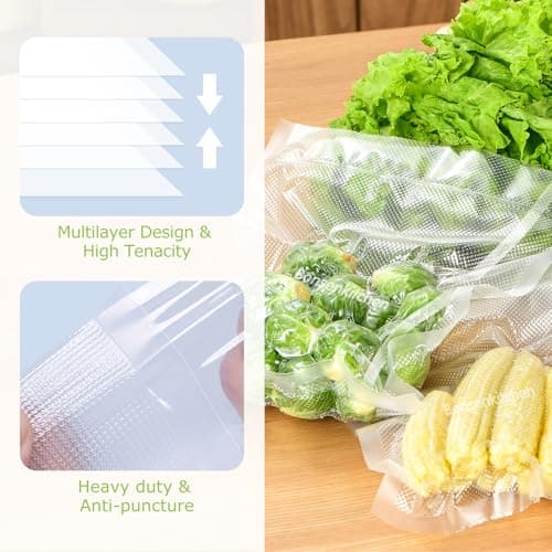 [2025 Upgraded] Bonsenkitchen 6 Rolls 11" x 16' Vacuum Sealer Bags for Food with a Color Box, Easy to Store, Commercial Grade, BPA Free, Great for Food Storage or Sous Vide, VB21 - Thumbnail 5