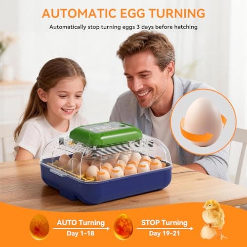 25 Egg Incubator with Automatic Turner, Digital Temperature & Humidity Control, Built-in Egg Candler, External Water Refill, for Hatching Chicken, Duck,Goose, Home, School Use - Thumbnail 5
