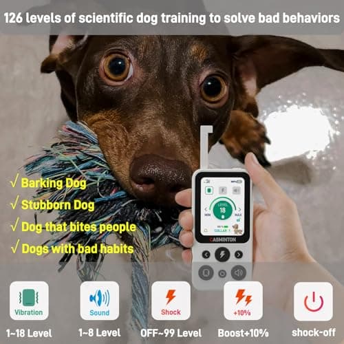 CASMINTON Shock Collar for 2Dogs [CRS01Pro]126 Training Levels, 4 Powerful Modes With 2.8-inch LCD high-definition display100% Safe Training Collar for Large Medium Small Dogs IPX7 Waterproof E Collar - Thumbnail 3