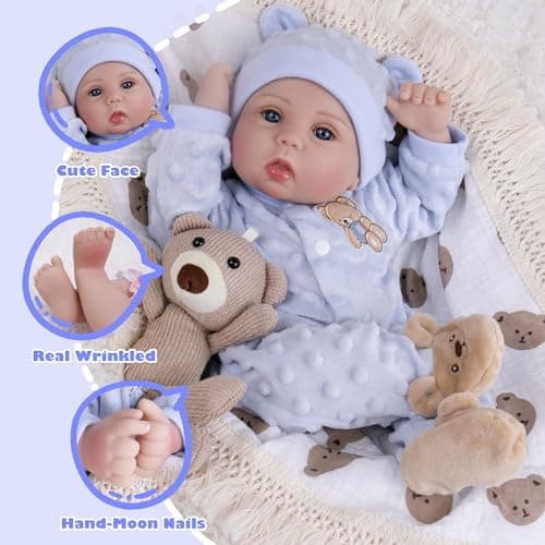Milidool Lifelike Reborn Baby Dolls Boy- 18-Inch Soft Body Realistic-Newborn Real Life Baby Dolls for Kids Age 3+ - Thumbnail 4