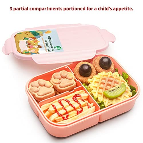 MISS BIG® Bento Box for Kids,Bento Box & Lunch Box,Leakproof, No BPAs/Chemical Dyes,M/W, D/W & Fridge Safe,1150ml Large Lunch Box for School, Picnic, Travel (Pink) - Thumbnail 2