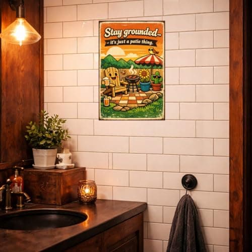 Stay Grounded Its Just A Patio Thing Vintage Metal Tin Sign Funny Outdoor Wall Decor Summer Backyard Grill Garden Humor Art Plaque For Patio Bar Pool Fence Man Cave Gift 8x12 Inch - Thumbnail 2