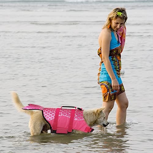 Dogcheer Dog Life Jacket, Cute Mermaid Dog Life Vest for Swimming Boating with Superior Buoyancy and Rescue Handle, Adjustable Puppy Swim Vest Pet Floating Vest for Small Medium Large Dogs - Pink, S - Thumbnail 5