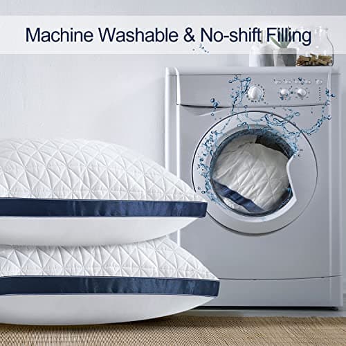 Slybear King Size Pillows Set of 2 - Cooling Hotel Luxury Bed Pillows for Sleeping 2 Pack, Supportive Breathable Down Alternative Gusseted Pillow for Side Stomach or Back Sleepers - Thumbnail 6