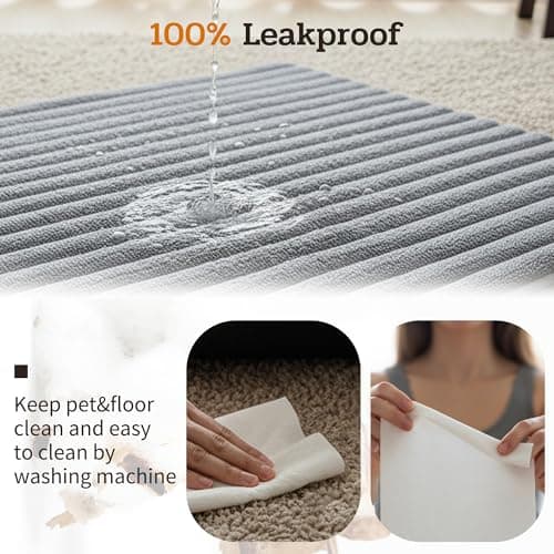 NWK Pack of 4 Fluffy Self Warming Cat Mat, Cat Blanket, Thermal Dog Mat, Washable, Non-Slip Bottom for Sofa & Crate & Kennel & Car Seat (Misty Gray, Large (34'' X 22'' X 0.7'')) - Thumbnail 6