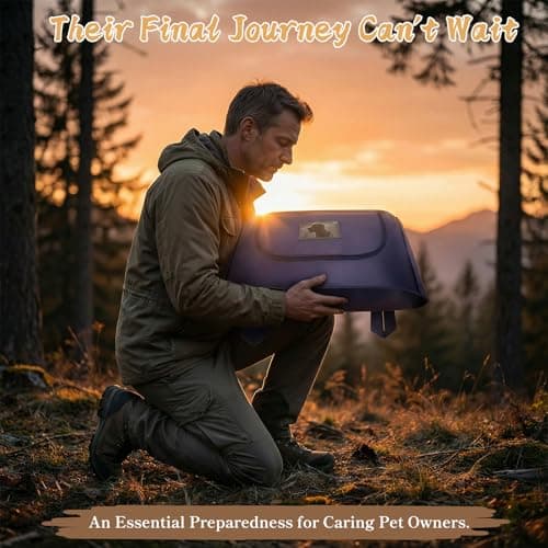 COSOWO Pet Burial Bag, Dignified Leak-Proof Deceased Pet Body Bag with Memorial Keepsake Card, XS–L for Rabbits, Kittens & Small Dogs, Navy, M - Thumbnail 2