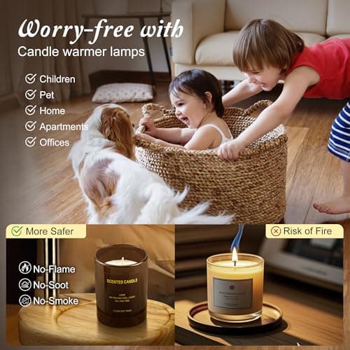 Candle Warmer Lamp with Timer, Adjustable Candle Warmer Lamp with 1 Bulbs,2/4/8-Hour Timing Function,4-Level Dimmable, Adjustable Height - Thumbnail 5