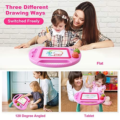 Toys for 1-2 Year Old Girls,Magnetic Drawing Board,Toddler Toys for Girls Age 2 3,Erasable Doodle Board for Kids,Learning Toy for Toddler 1 2 3,Gift for 1 2 Year Old Kids Christmas Birthday Easter - Thumbnail 2
