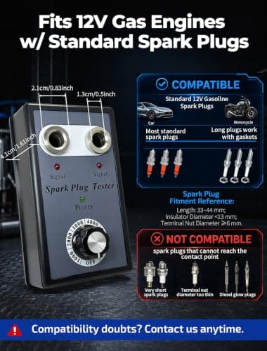 Spark Plug Tester Dual Holes, VEHLIVE 0-6000RPM Spark Tester Tool Simulator - Thumbnail 4