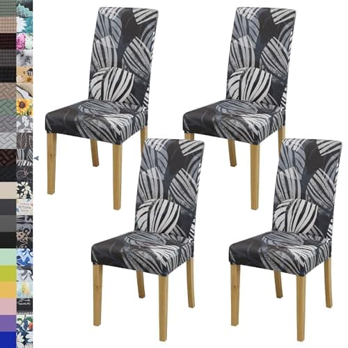 BIETYONE Chair Covers,Dining Room Chair Covers Set of 4,Stretch Kitchen Chair Cover,Washable Dining Chair Cover,Parsons Chair Slipcovers Protective,for Home,Restaurant,Banquet - Image 1