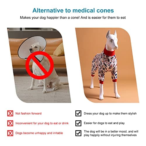 LovinPet Large Dog Outfit - Space Snow Prints, Lightweight Pullover Large Puppy Pajamas, Full Coverage Dog Pjs, Pitbull Onesie, Pet Pajamas for Dogs, Pitbull Clothes, White 2XL - Thumbnail 6