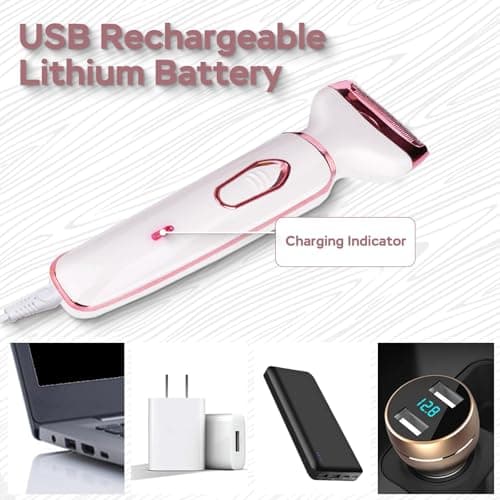 Vacto Electric Razors for Women, 4-in-1 Women’s Facial Hair Removal, Face Shaver Ebrow Trimmer Pubic Bikini Trimmer Portable Ladies Shaver Womens Razors for Shaving - Thumbnail 6