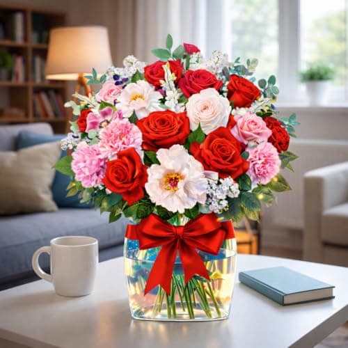 APOTODITO Rose Card with Music and Light, Valentines Card with Roses, Valentines Day Gifts Mothers Day Gifts for Women Mom Wife(Rose) - Image 1