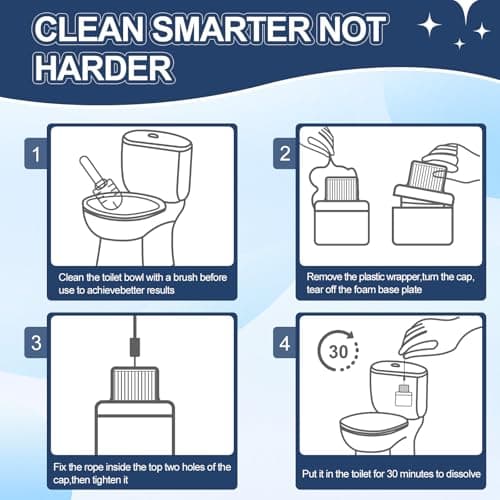 Msvvko Toilet Bowl Cleaner, Automatic Long-Lasting Blue Toilet Cleaner Bottle, Septic Safe Toilet Bowl Tablets in Bottles, Fresh Bathroom & Deodorize, 6 Pack, 2300 Flushes Each - Thumbnail 6