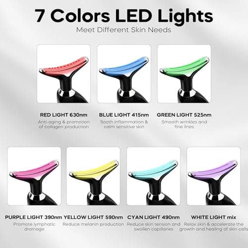 Facial Massager, Portable Face Neck Massager Wand for Skin Care (Black) - Thumbnail 4