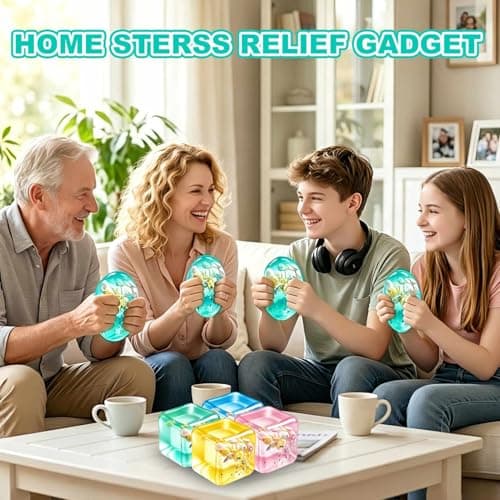Squishy Ice Cube Fidget Toy - Gifts for Men Women Stress Ball for Desk Fidgeting, Soft Sensory Squeeze Toy for Visual Healing & Tactile Calm, Quiet Anxiety Relief Fidgets for Office, Classroom, Home - Thumbnail 6