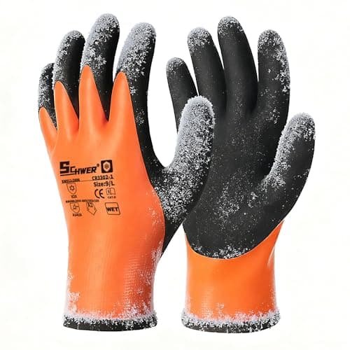 Schwer 2 Pairs FreezeGuard Winter Work Gloves, ANSI A2 Cut Resistant Freezer Gloves for Outdoor Cold Weather Keep Hands Warm, Waterproof Gloves for Shoveling Snow, Ice Fishing, M - Image 1