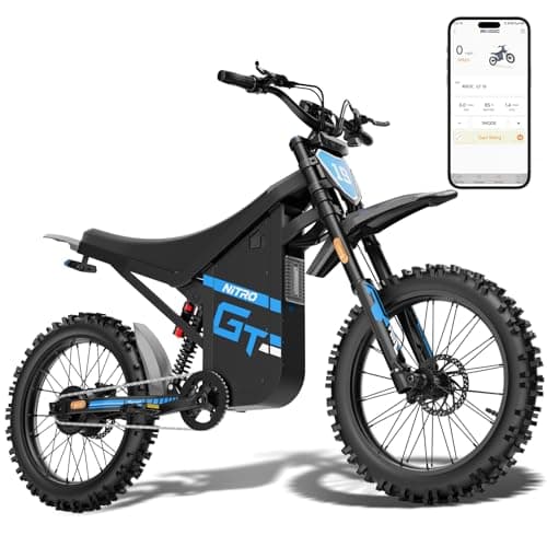 RIXOC GT19 Electric Dirt Bike for Adult,2500W Motor Peak 3000W,39MPH,52V 31.2Ah Removable Battery,62Mile Electric Motorcycle,19" Off-Road Tire E-Bike,Dual Hydraulic Brake, Full Suspension (Blue) - Image 1