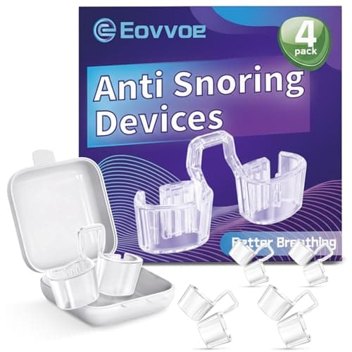 Anti Snoring Devices, 3-Gear Adjustable Snore Stopper, Individually Packaged & Reusable Snoring Solution for Sleeping, 4 Pack for Men and Women