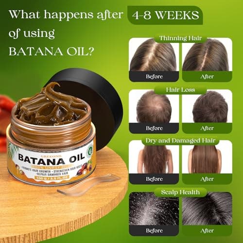 GREEONIL Batana Oil for Hair Growth 100 Percent Pure Cold Pressed Organic Hair Treatment for Women and Men to Repair Dry Damaged Hair and Scalp 3.5 Oz - Thumbnail 4