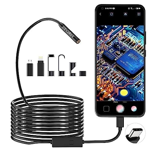 1920P Snake Inspection Borescope, Pancellent Type C Endoscope, Scope Camera with 8 LED Lights for Android and iOS Smartphone, iPhone, iPad, Samsung (16.5 FT/5M) - Image 1