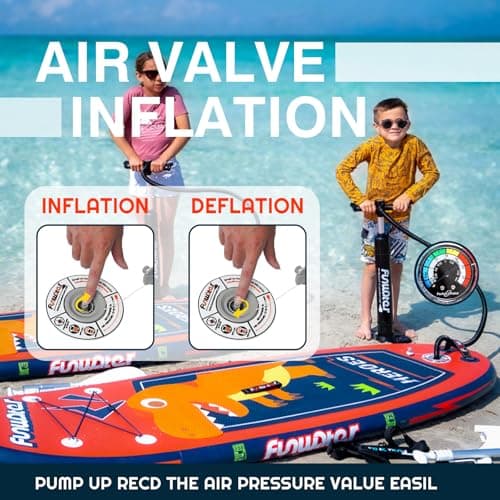 FunWater SUP Inflatable Stand Up Paddle Board Ultra-Light Inflatable Paddleboard with SUP Accessories, Fins, Adjustable Paddle, Pump, Backpack, Leash, Waterproof Phone Bag - Thumbnail 6