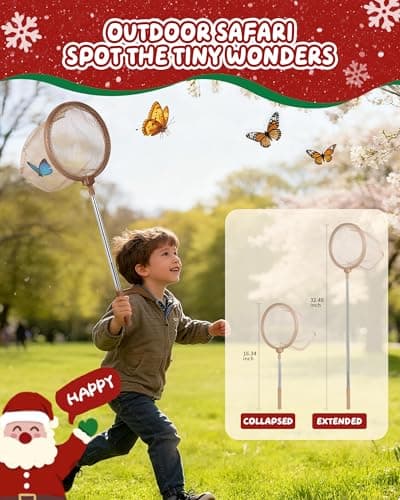 CUUCUVA Bug Catcher Kit for Kids Outdoor Explorer Kit with Insect Cage, Observation Box, Magnifying Glass, 8 Toy Bugs, Net & 10 Cards, STEM Educational Toys Gifting for Boys & Girls Ages 3+ - Thumbnail 3